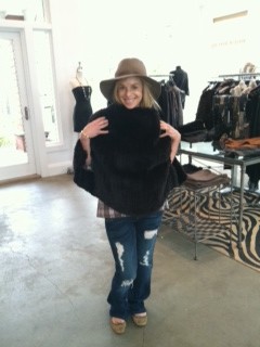 Me, posing in a Mink fur cape!
