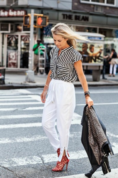 black and white striped shirt
