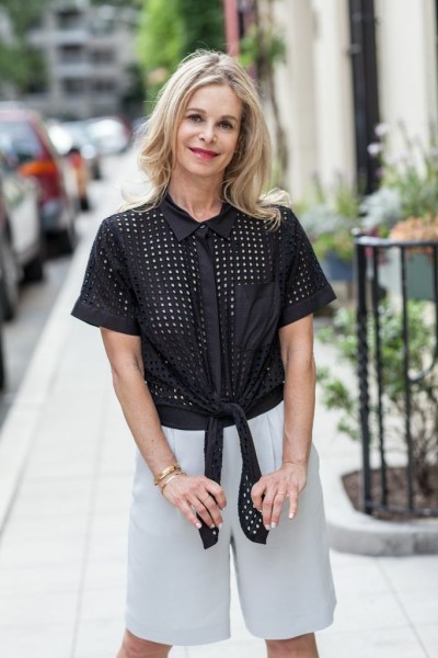 black tie-front shirt