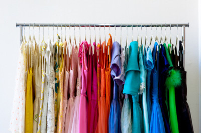 color coordinated closet