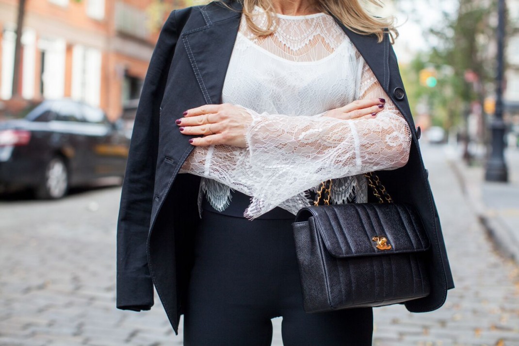 white lace top